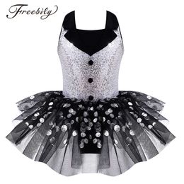 Dancewear Kids Girl Ballet Tutu Dress for Children Jazz Dance Clothing Sequins Polka Dots Ballet Dance Costume Stage Performance Dancewear 230829