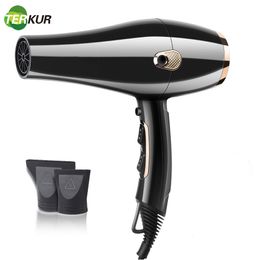 Hair Dryers Professional Salon Dryer High Power and Cold Blower Multifunction 6 Gear Eletric Blowdryer with 2 Air Collecting Nozzle 230828