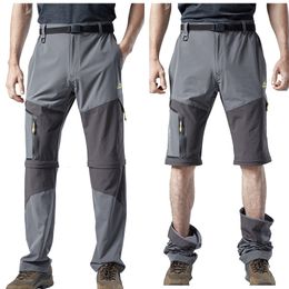 Men s Pants Oversize Elastic Quick Drying Detachable Shorts Multiple Pockets Hiking Fishing Trousers All Season Cycling Britches 230828