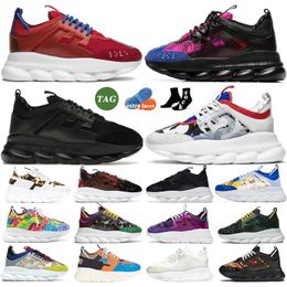 Chain Reaction Triple Black Multi White Brown Orange Blue Red Cherry Animalier Men Women Casual Shoes Calfskin Leather Suede Designers Luxurys Trainers Sneakers