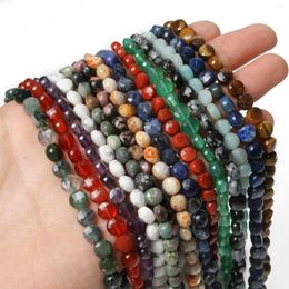 Loose Gemstones 6mm 15 Inches Natural Oblate Faceted Stone Beads Fit DIY Bracelet Necklace Needlework For Jewelry Making Wholesale