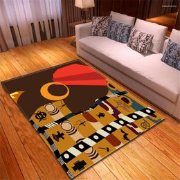 Carpets Floor African Woman Printing Large Area Rug American Style Modern Carpet Fluffy Deco Adult Room Living Mat