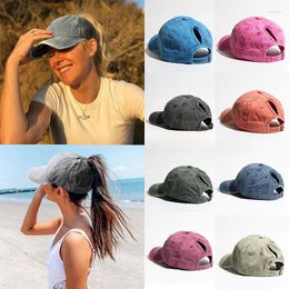 Ball Caps High Baseball Cap For Women Spring Summer Sun Hat Running Snapback Messy Bun Women's Female Casquette