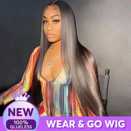 Wear and Go Glueless Wig Human Hair Ready To Wear Pre Cut Plucked 4x4 5x5 Hd Lace Closure Wig Bone Straight Human Hair Wigs