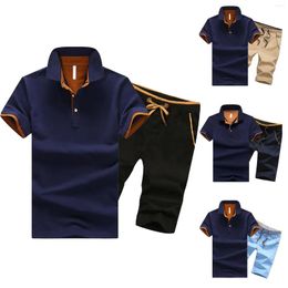 Men's Tracksuits Men Dress Outfits Summer Breathable Two Piece Volume T Shirt Shorts Set