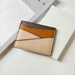 Mini Puzl Multi Colour card holder Panel Soft Calf Leather Multi Card Case Leather Multi Function Ultra Thin Contrast Colour Small Wallet 230815