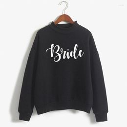 Women's Hoodies Bride Bachelorette Party Team Maid Of Honour Print Women O-neck Sweatshirt Sweet Pullovers Candy Colour Girl Wedding Clothes