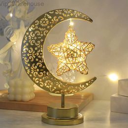 Ramadan Moon Led Light 2023 Eid Mubarak Decoration Metal Lamp for Home Room Ramadan Kareem Islamic Muslim Eid Al Adha Party Gift HKD230829
