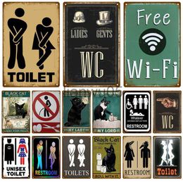 Metal Painting Man Lady Funny WC Sign Metal Poster Toilet Plate Tin Plaque KTV Bar BBQ Shop Bathroom Wall Decor Mural Home Vintage Photo Pub x0829