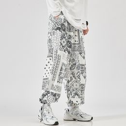 Men s Pants Trend Print European Style Casual Chinese Loose Japanese Ankle Length Jogger Trousers Size M 5XL 230828