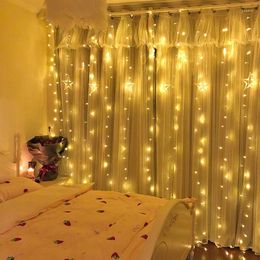 Strings LED Garland Curtain Lights 8 Modes USB Remote Control Fairy String Wedding Christmas Decor For Home Ramadan Festival Lamp