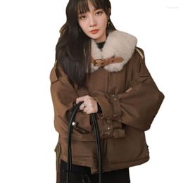 Women's Trench Coats 2023 A Korean Winter Jacket Women Clothes Wool Liner Womens Parkas Thicken Lady Outerwear Hooded Female Padded Basic