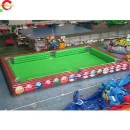 wholesale 12x6m (40x26ft) Free Ship Outdoor Activities Snooker football human billiards Inflatable soccer pool table for Sale