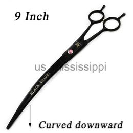 Scissors Shears 9 Inch Hairdressing Scissors Professional Pet Grooming Curved Downward Scissors Salon Barber Hair Shears for Dogs and Animal x0829