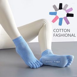 Women Socks Yoga Professional Short Tube Cottontoe Set Pilates Non-slip