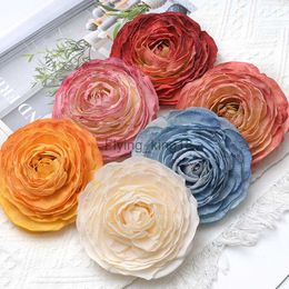 12cm/10pcs Large Peony Artificial White Rose Silk Flower Heads For Wedding Decoration DIY Wreath Scrapbooking Craft Fake Flowers HKD230829