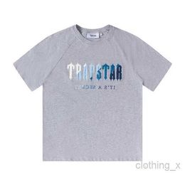 Mens T-shirts Trapstar t Shirt Designer Shirts Couples Towel Embroidery Letter Mens Set Womens Crew Neck Trap Star Sweatshirt Suits Luxury Black and White T3ng