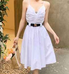 Women Sexy Dresses Lady Dress Summer Designer Long Skirt with Chest Inverted Triangle Party Dress Casual Skirts Black White Highly Quality