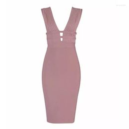 Casual Dresses Bandage Dress Women Sexy Celebrity Evening Party Vestidos De Fiesta Runway Night Out Coffee Sleeveless