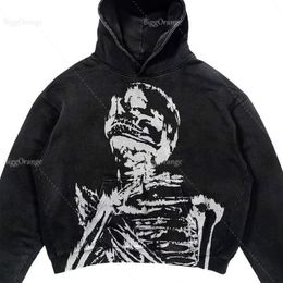 Men's Hoodies Sweatshirts Gothic Print Hoodie Ladies High Street Harajuku Retro Hip Hop Sweatshirt Men Casual Y2k Hoodie Clothes Tops 230829