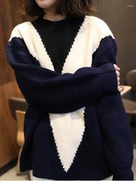 Women's Sweaters Fashion Women 2023 Winter Long Sleeve Top LOOSE Korean Pullovers Over Sized O-Neck Knitwears Warm Jumpers Tops