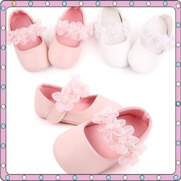 First Walkers Baby Girls Shoes Born Flower Sweet Mary Jane Princess Cute Toddler Flat Footwear Infant Soft TPR Sole Walker 0-1Y