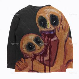 Men's Hoodies Sweatshirts Fashion Horror Skull Personality Print O Neck y2k Sweatshirt Casual Top Gothic Costume Punk Sweater Halloween Emo 230829