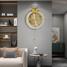 Wall Clocks Luxury Mechanism Clock Living Room Gold Unique Quartz Pendulum Outdoor Home Design Orologio Da Parete Watch