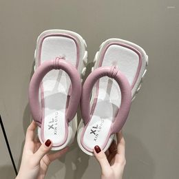 Slippers Summer Brand Японские женщины Flip Flop Flats платформы сандалии густые средние каблуки обувь пляж