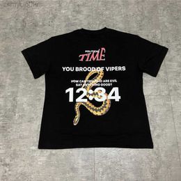 Men's T-Shirts High Quality Oversized RRR123 Men T Shirts Number 1234 Letter Women Shirts Heavy Fabric Snake Print Top Tees Men Clothing