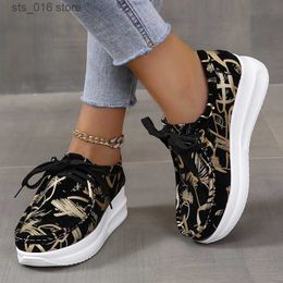 Plus Dress New Size Women Casual Flat Heels Fashion Mix Color Letters Thick Bottoms Wedges Leisure Ladies