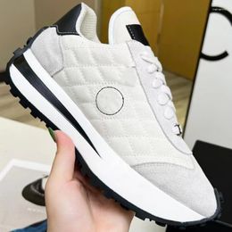 Scarpe eleganti 2023 Vera pelle Suola spessa Tacchi alti Sport Lingge Suola piatta Pelle di pecora Altezza interna casual