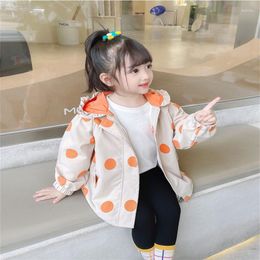 Jackets 2023 Spring And Autumn Baby Windbreaker Girls' Coat Westernized Children's Hooded Jacket 2-6Y