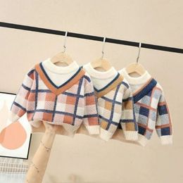 Pullover Autumn Winter Fashion Style Vintage Harajuku Boys Sweater All Match Loose Casual Knitting Tops Long Sleeve Children s Clothing 230828