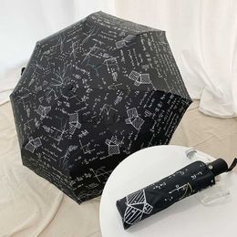 Brand Student Umbrella Charms Mathematics Automatic Umbrella For Women Windproof Formula Umbrella Girlfriend Gift HKD230828