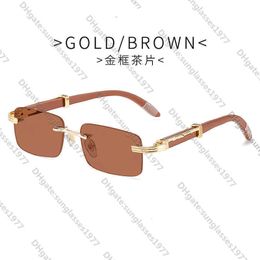 New frameless Kajia wood spring leg men's and women's Sunglasses tide sunglasses frame glassesGM5Q