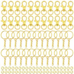 Keychains 180PCS Key Chain Rings Pendants Keychain Hardware Hooks With And Jump Ring DIY Crafts Making Supplies