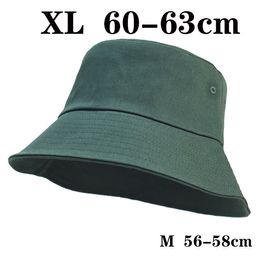 Wide Brim Hats Bucket Hats Big Head Man Large Size Sun Hat Women Blank Fisherman Hat Pure Cotton Panama Cap Plus Size Bucket Hats 56-58cm 58-62cm 230828