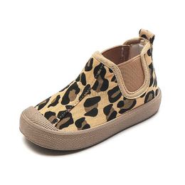 Sneakers 2021 Spring Autumn New Kids Sneakers High Children's Canvas Shoes Boys And Girls Child Baby Slip On Boots Casual Military Boots L0829