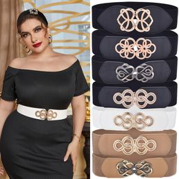 Belts Women Wide Elastic Waist Belt Vintage Stretchy Waistband for Ladies Dresses 230829