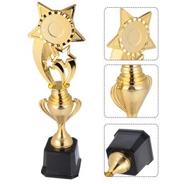 Decorative Objects Figurines Trophy Cup Trophies Award Gold Awards Kids Star Football Cups Plasticgolf Pentastar Golden Soccer Basketballwinner Props 230828