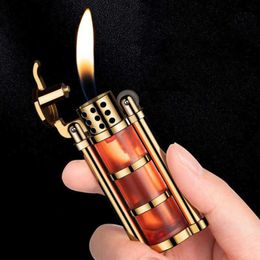 Retro Transparent Fuel Tank No No Gas Lighter Vintage Metal Grinding Wheel Lighter Men's Smoking Gadget Gift XG5X XG5X