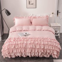 Bedding Sets Fashion Set Adt Queen King Size Comforter High Quality Duvet Er With 2Pcs Pillowcases Drop Delivery Home Garden Textiles Dhrkc