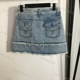 Designer Ladies Denim Short High Waisted Mini Skirt Summer Jeans Girls Blue Street Wear Fashion Retro206M