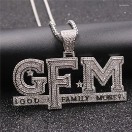 Pendant Necklaces Iced Out Letters Necklace Arrival "God FAMILY MONEY Saying Worsds Charm Men's Hip Hop Jewellery