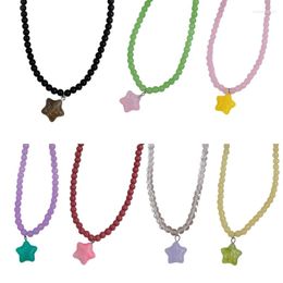 Pendant Necklaces Necklace Fashion Collar Chain Clavicle Jewellery Choker Unique Candy Colour Bead