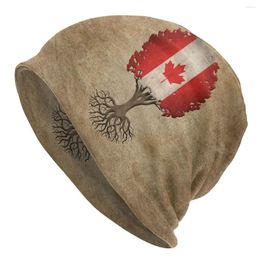 Berets Tree Of Life Canadian Flag Bonnet Hat Autumn Winter Outdoor Skullies Beanies Hats For Men Knit Warm Head Wrap Unisex Cap