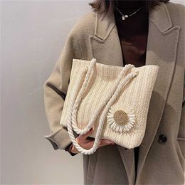 Exquisite Evening Bags Woven Women's Bag Small Fresh Handheld Shoulder Carrying Student Versatile Forest Style Gentle High Beauty Work Fashionable 230828