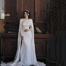 Urban Sexy Dresses Classic Satin Lace A Line Wedding Dress 2023 O Neck Full Sleeve With Jacket Long Simple Elegant Gown Custom Made 230828