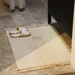 Cotton Soft Tassel Home Carpets for Living Room Bedroom Decorate Carpet Floor Door Mat Nordic LinenArea Rug Mats HKD230829